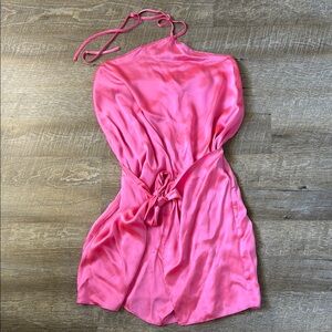 Amanda Uprichard Silk Pink Marrone Dress Size Medium